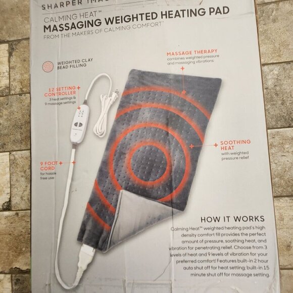 Sharper Image Massage Weighted Heating Pad - Picture 2 of 7